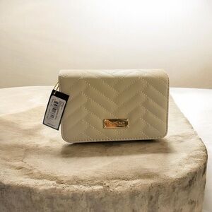 Bebe Ivory Quilted Clutch